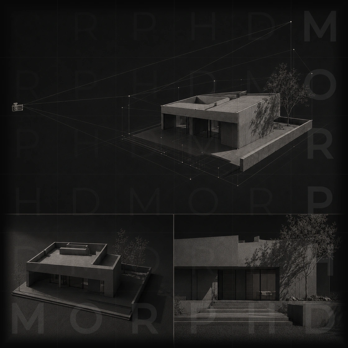 Visualisation expressed through progressive control of form, light and material