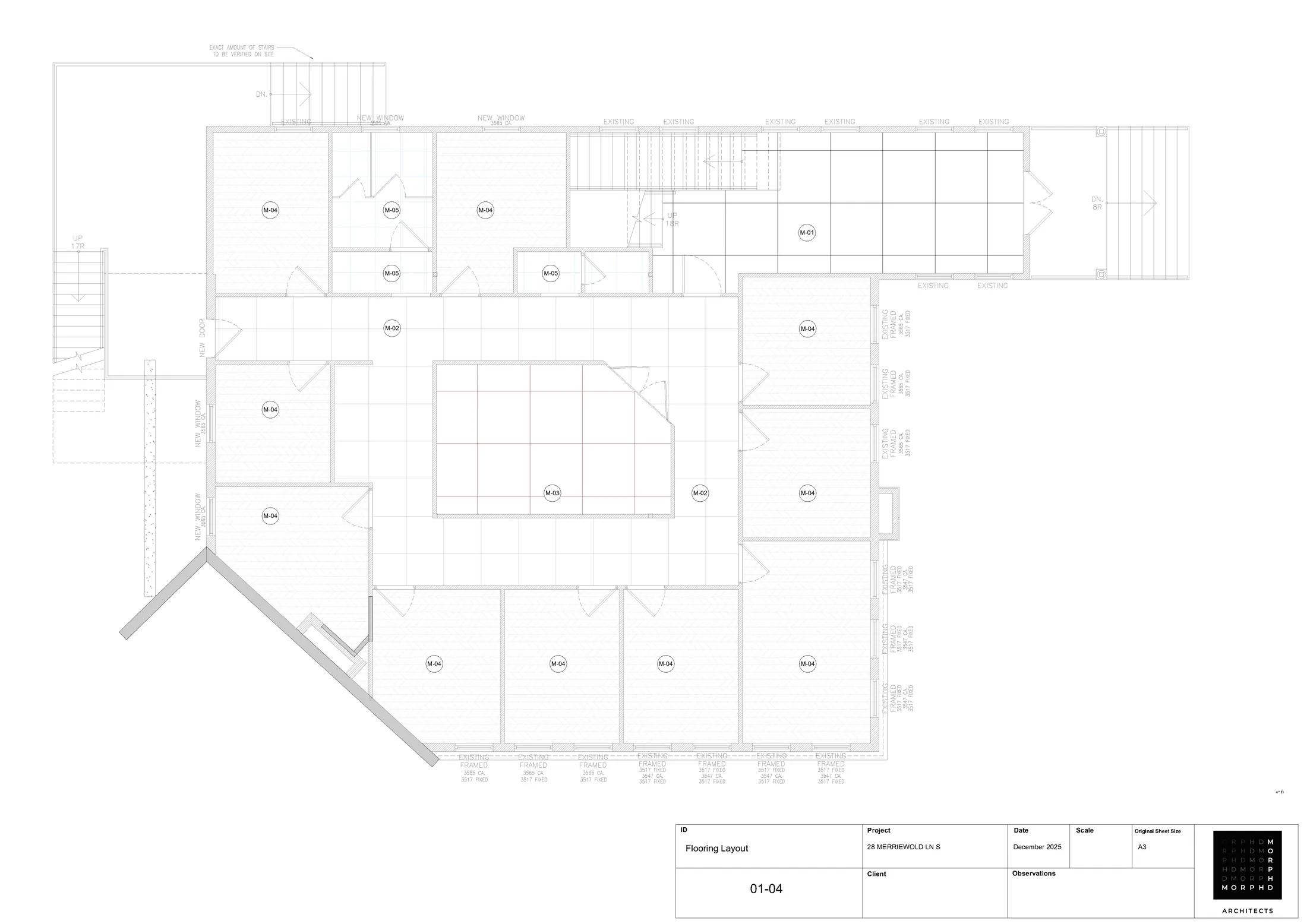 Upper-floor architectural plan for 28 Merriewold