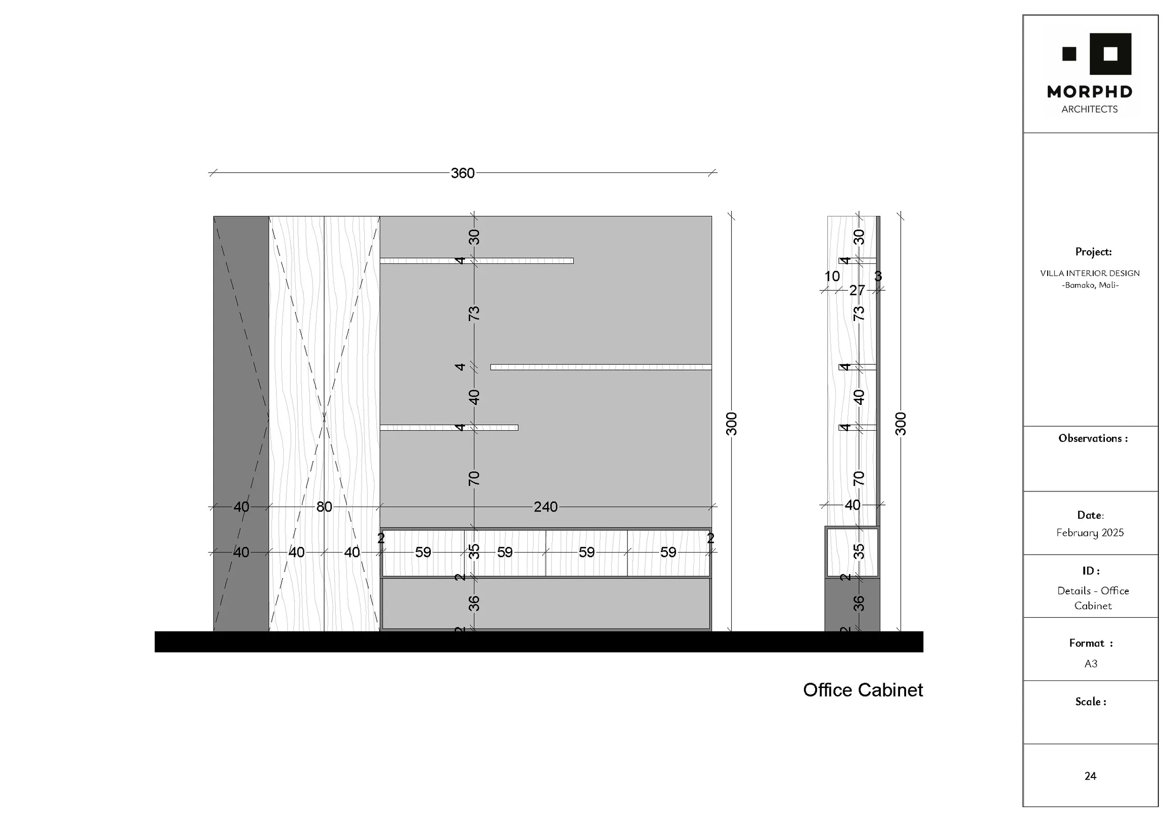 Home office custom joinery documentation