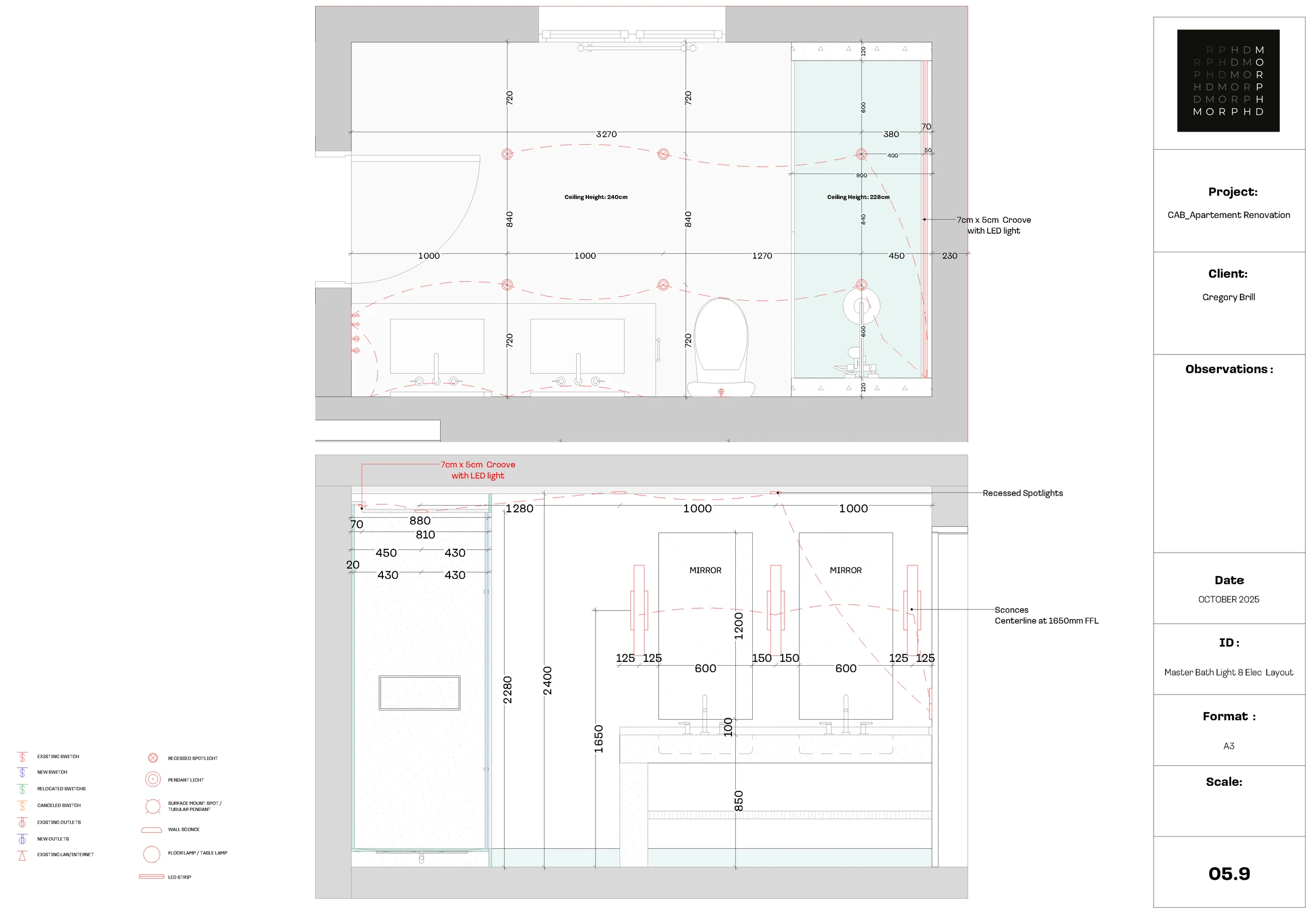 Bathroom technical drawings