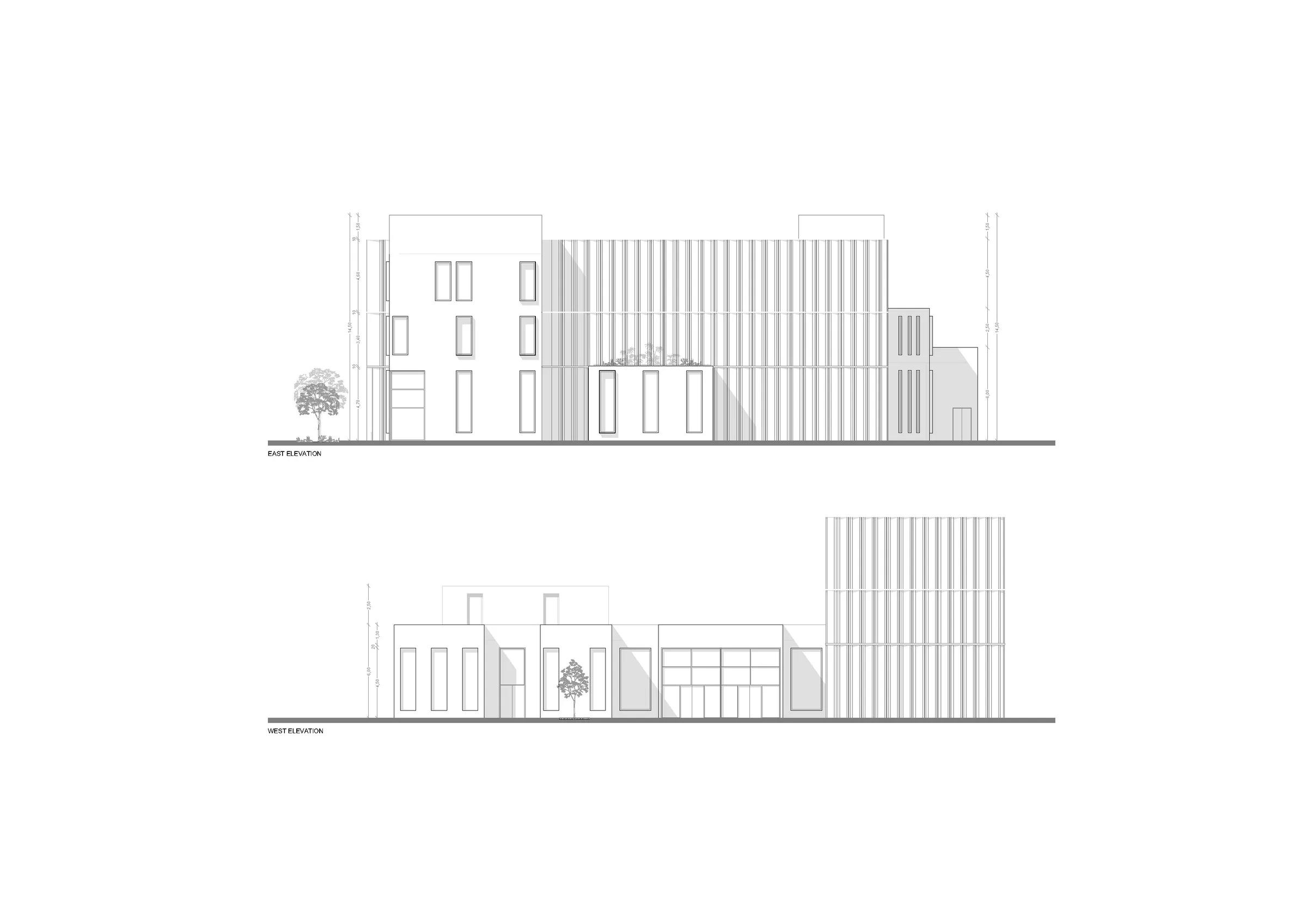 Secondary building elevations