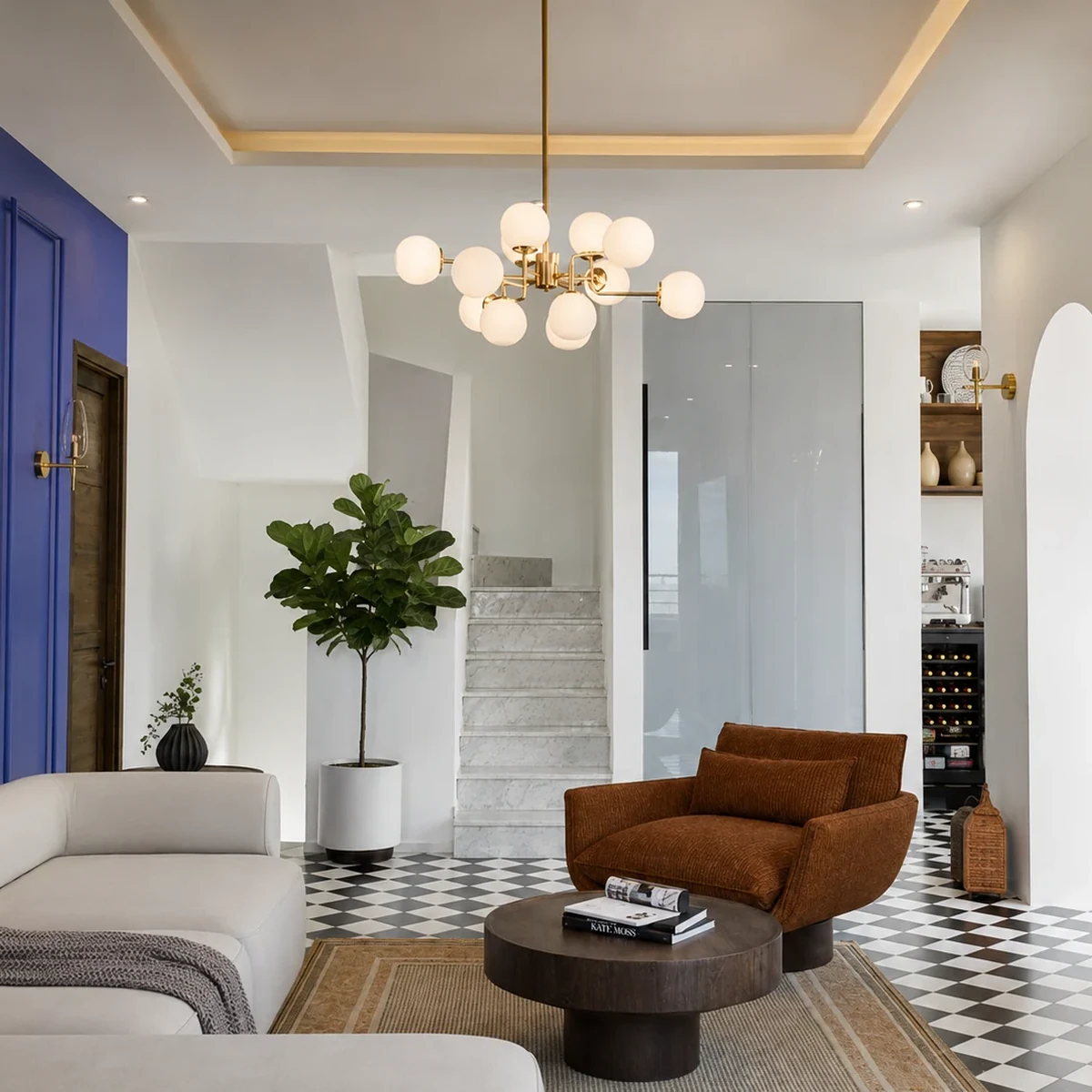 Moroccan-influenced living room at Villa Christina in Manilva