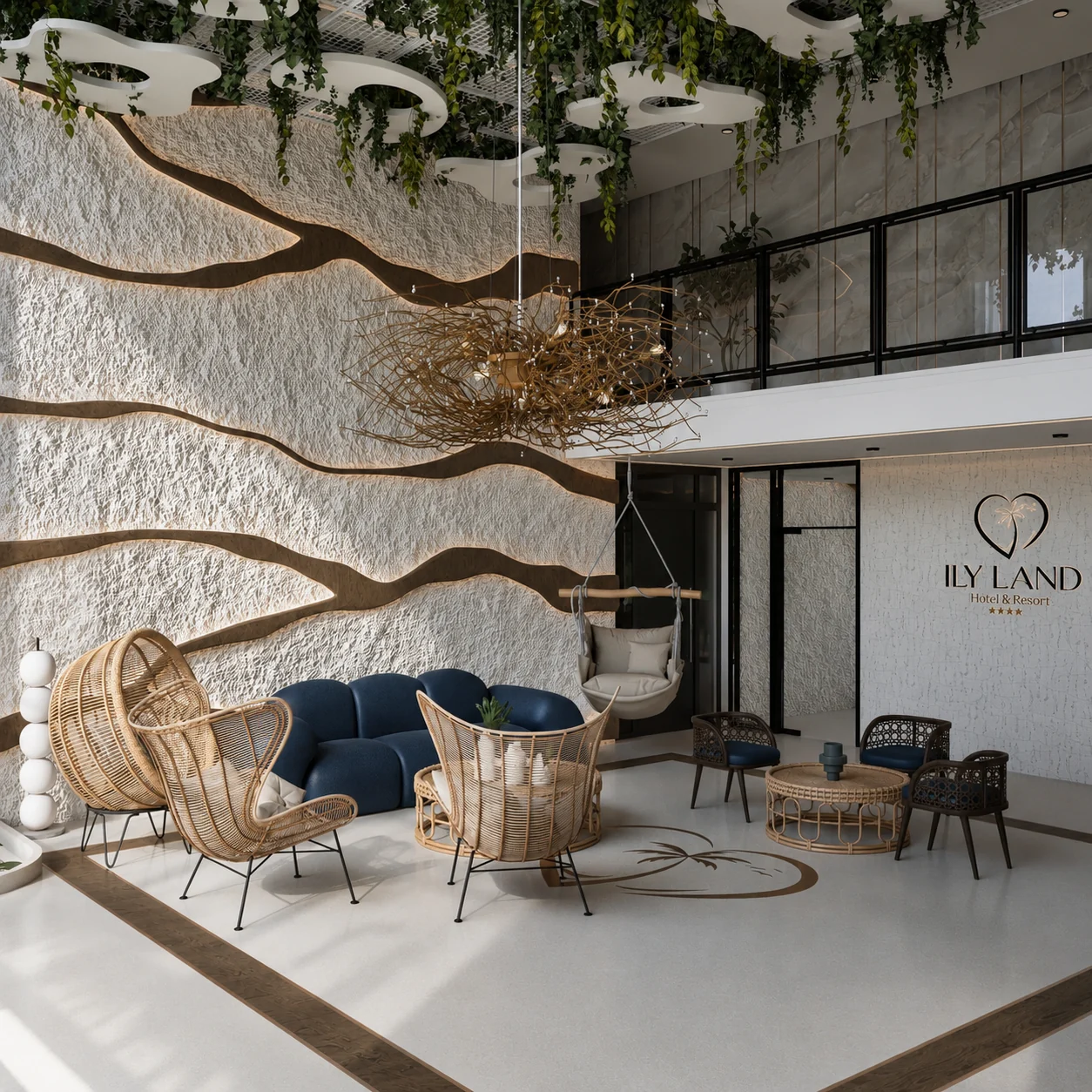 Double-height resort lounge — ILY Resort