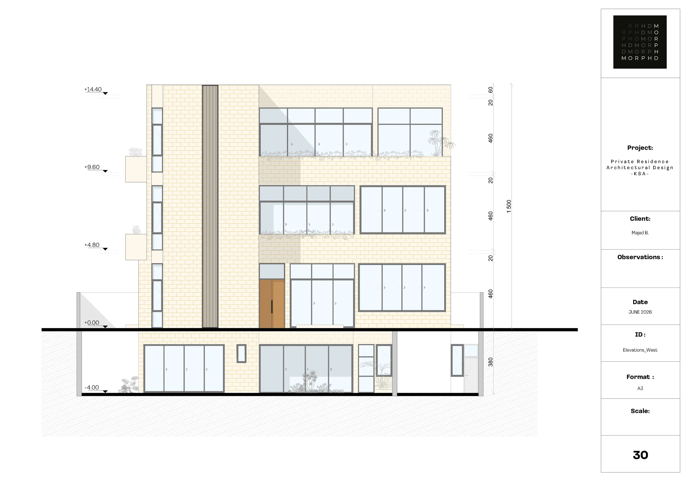 Primary architectural elevation