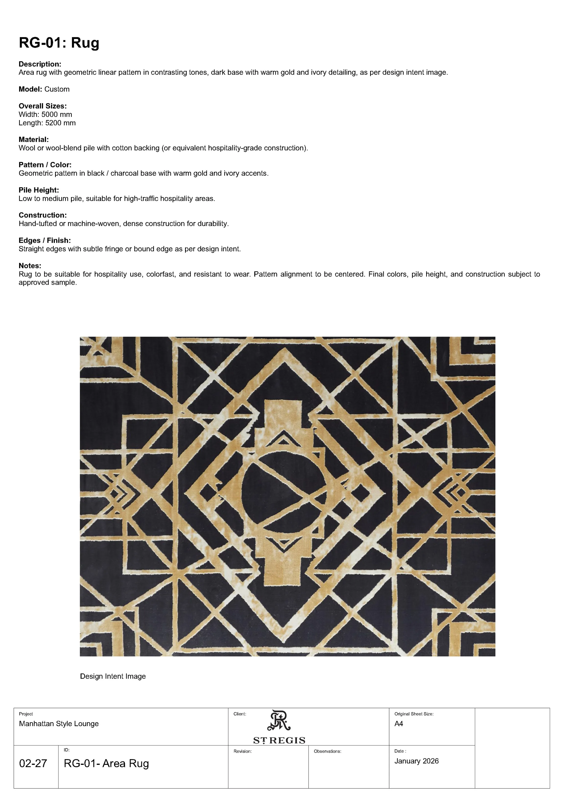 Custom geometric rug design